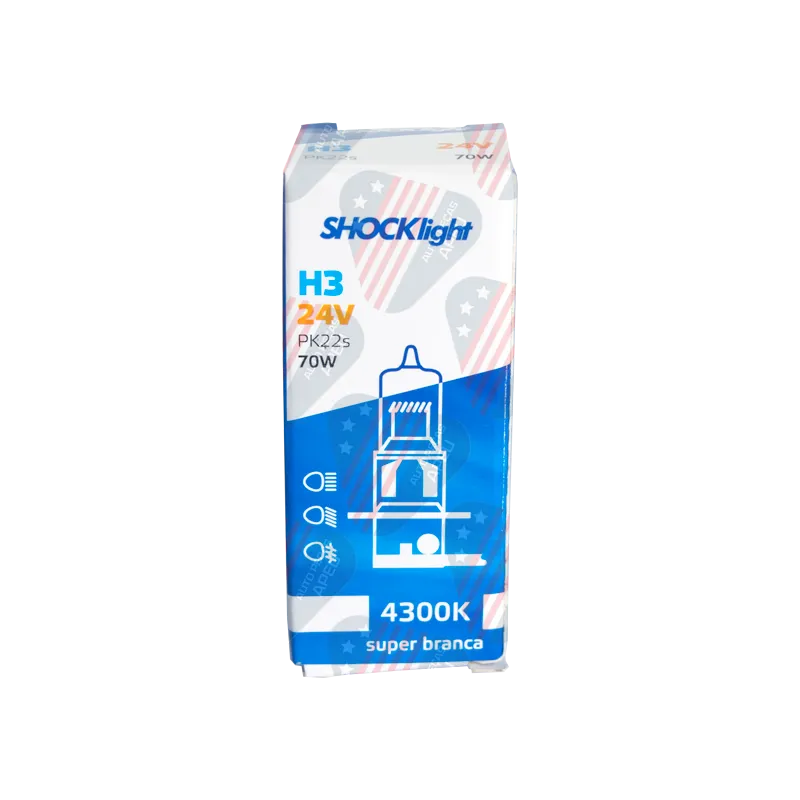 Lâmpada Halógena Super Branca H4 P43t - 24v 75/70w - Sl-240004sbp
